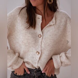 Beige/Gray Cardigan NWT